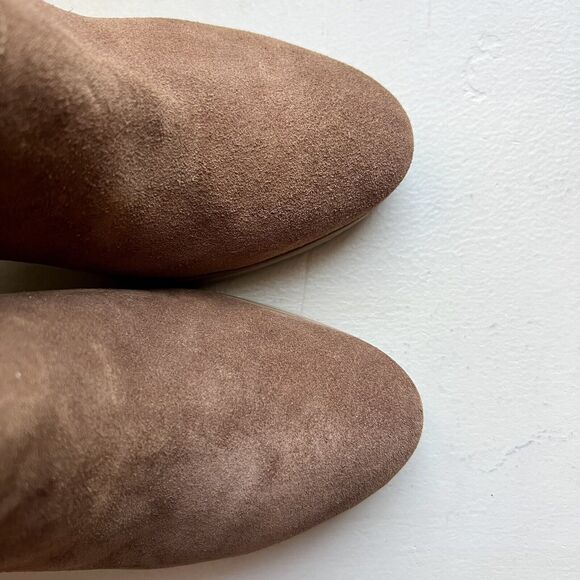 Michael Kors Cognac Brown Suede Mid Calf Pull On Western Boots Women’s 8.5 M - Picture 7 of 16